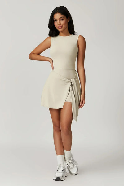 Céleste – High Collar Dress with Integrated Shorts