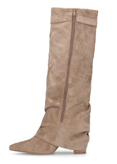 Lavista Slouchy Suede knee high boots - Beige