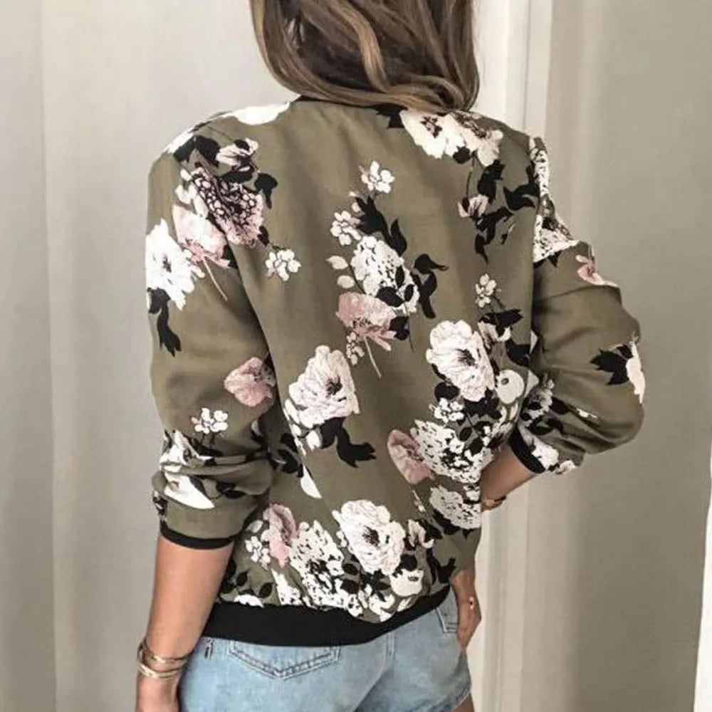 Hazel - Bomber jacket with trendy floral print