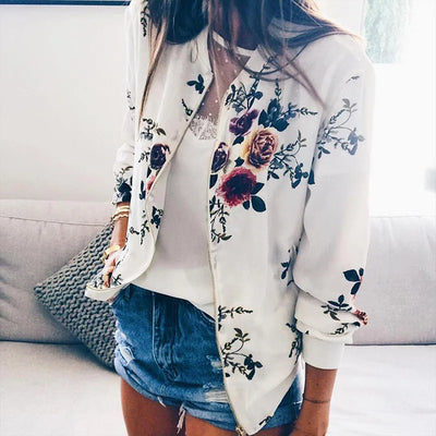Hazel - Bomber jacket with trendy floral print