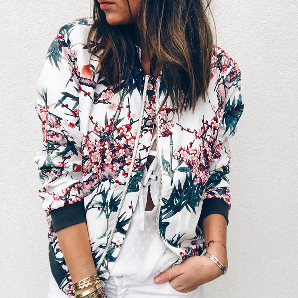 Hazel - Bomber jacket with trendy floral print