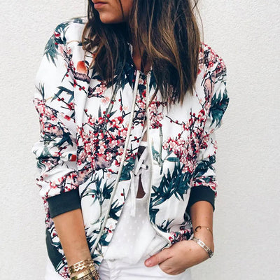 Hazel - Bomber jacket with trendy floral print