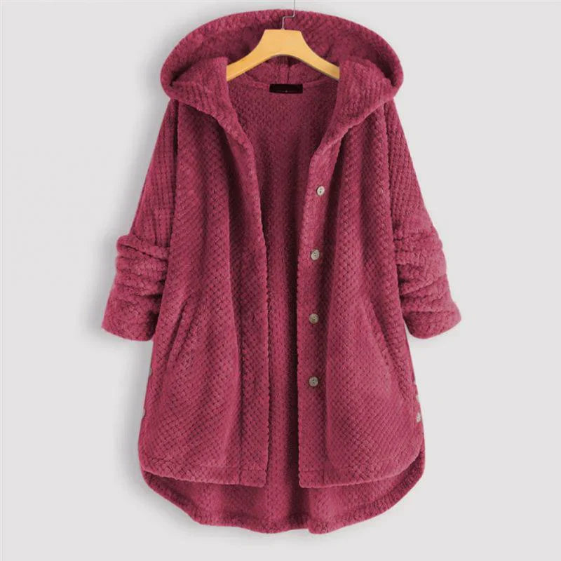 Anna - Hooded Ribbed Coat