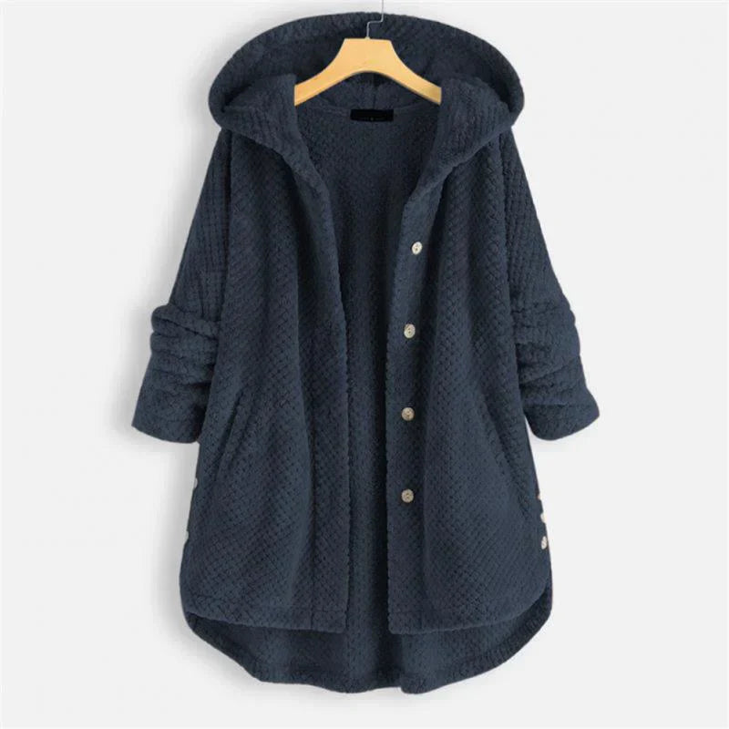Anna - Hooded Ribbed Coat