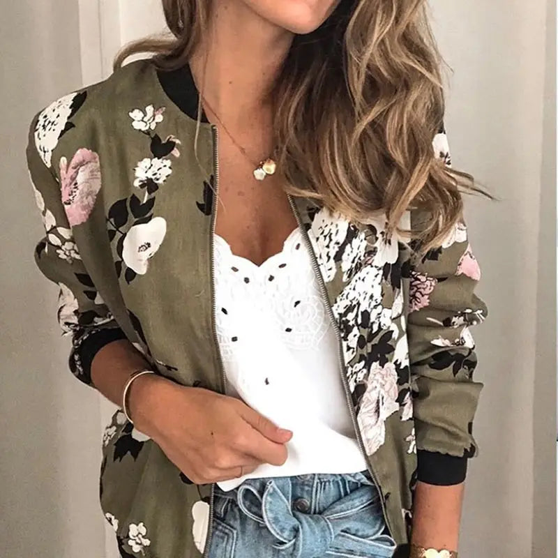 Hazel - Bomber jacket with trendy floral print