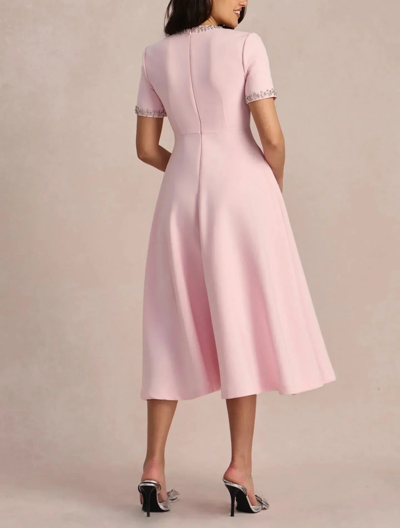 Raffaella™ - Flared Dress with Bows and Beads