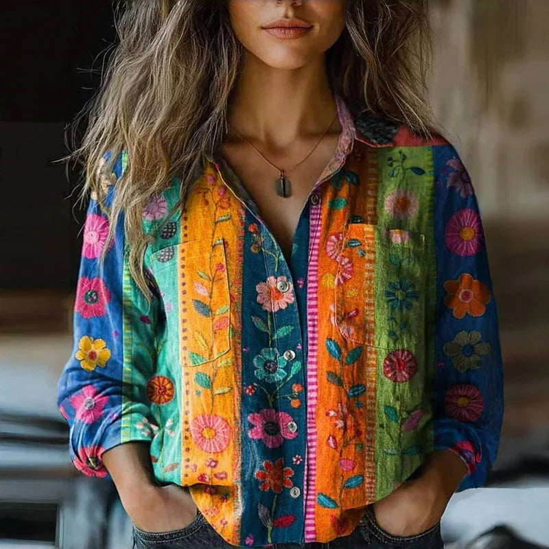 Jesse - Printed Vintage Blouse