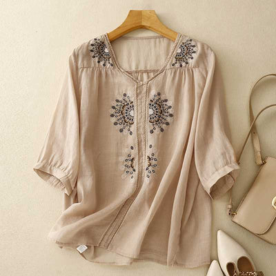 VIVIAN LINEN BLOUSE
