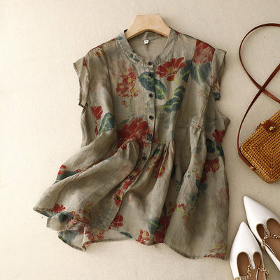 AMANDA LINEN TOP