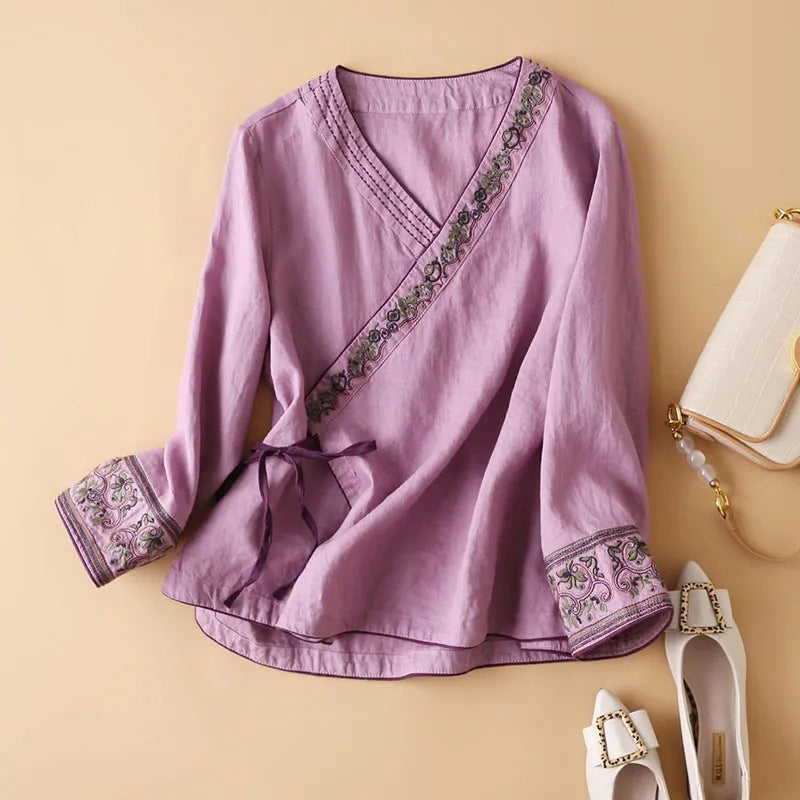 SAKURA LINEN BLOUSE