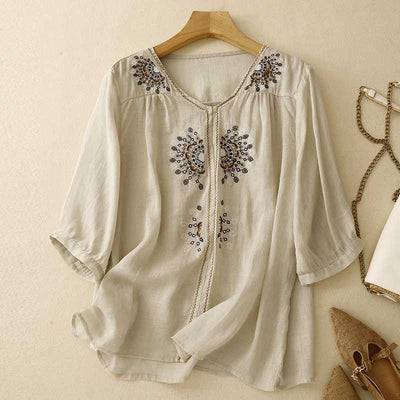 VIVIAN LINEN BLOUSE
