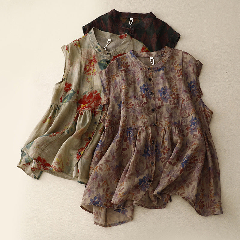 AMANDA LINEN TOP