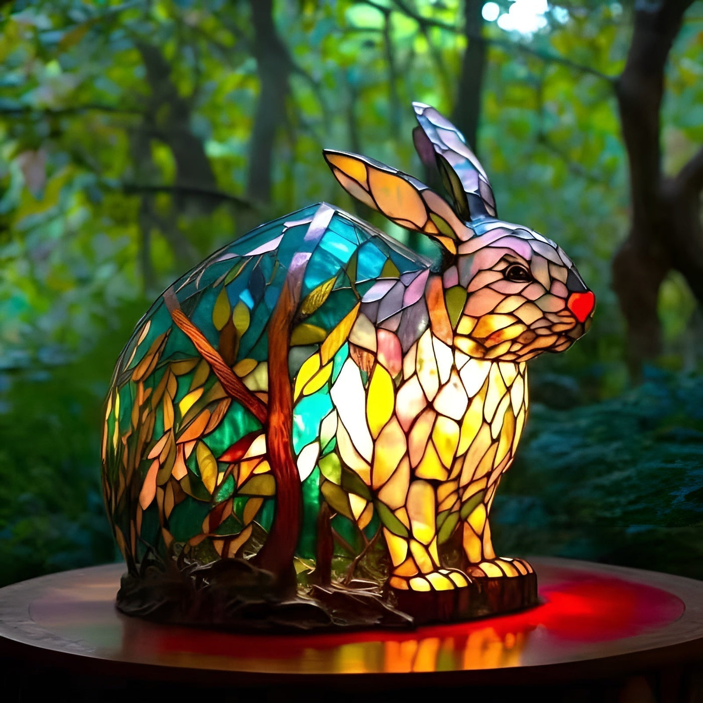 Lapinou - Magisk colored glass rabbit lamp