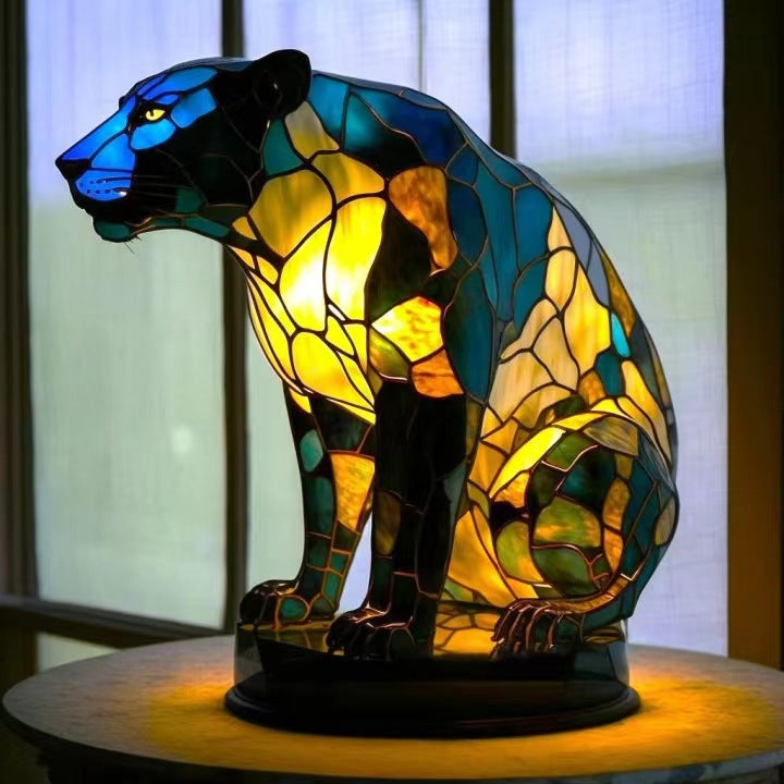 Fauve - Magisk panther lamp in colored glass
