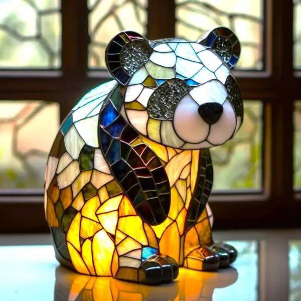 Pandaou - Magisk panda lamp in colored glass