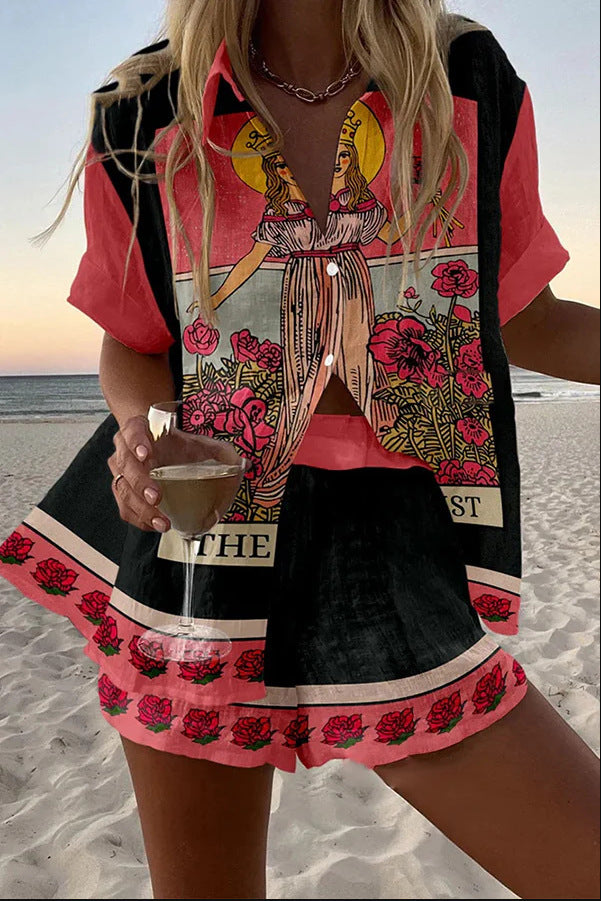 Yseline™ - Pink virgin linen short suit