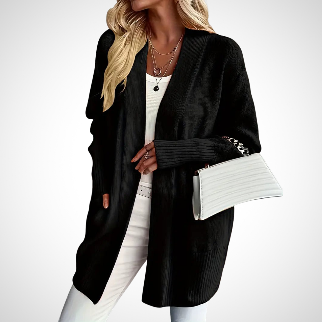 Ruby - OPEN-FRONT KNIT CARDIGAN WITH ELEGANT DRAPE