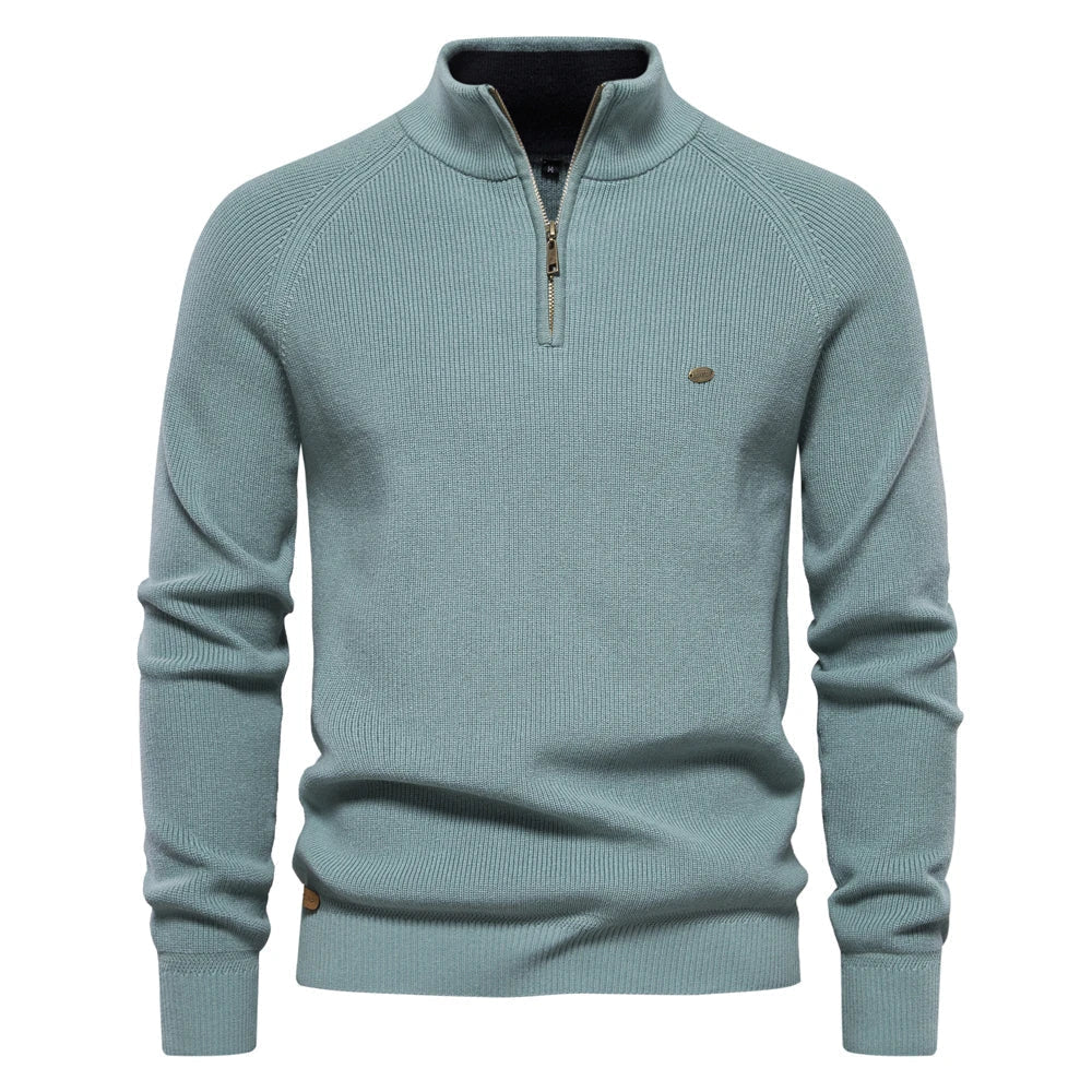 Felix - Zip-Up Ribbed Sweater For Men