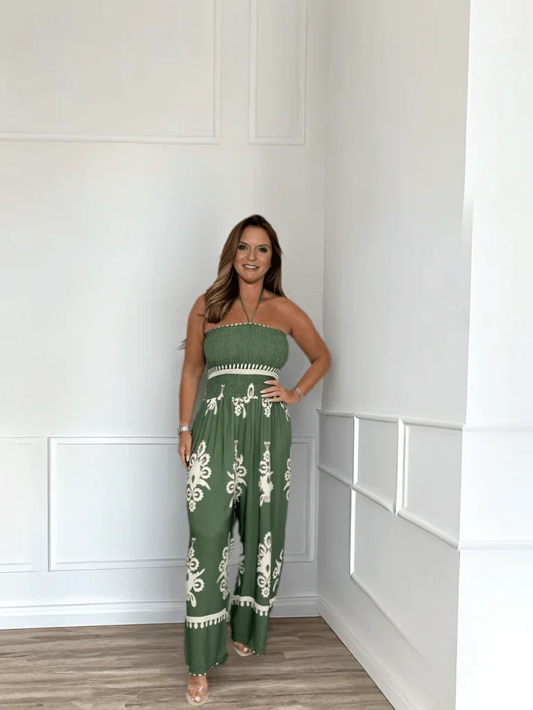 Sheila - Lace-up Suspender Jumpsuit