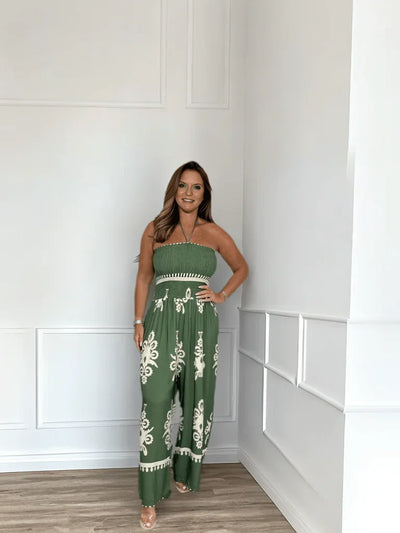Sheila - Lace-up Suspender Jumpsuit