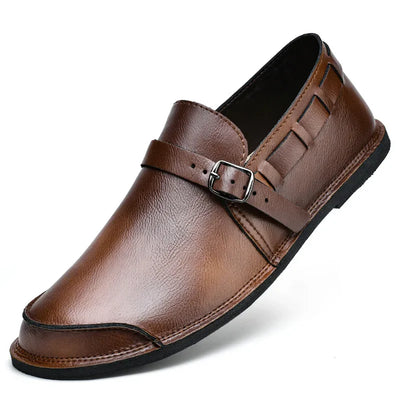 Lorenzo - Vitale Buckled Leather Loafers