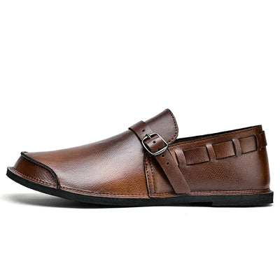 Lorenzo - Vitale Buckled Leather Loafers