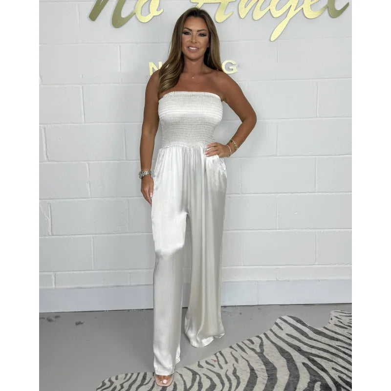 Candace - Strapless wide-leg jumpsuit