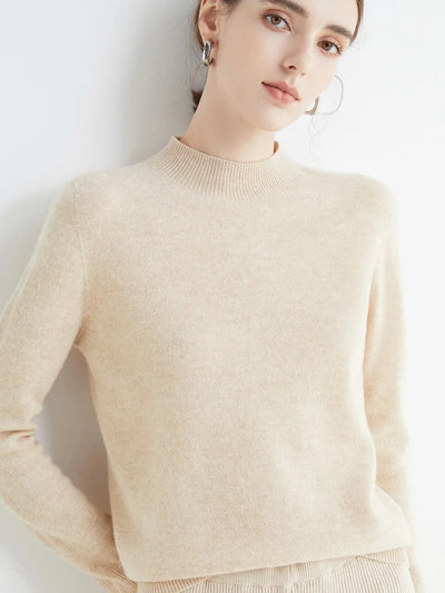Stella - Solid Mock-neck Sweater