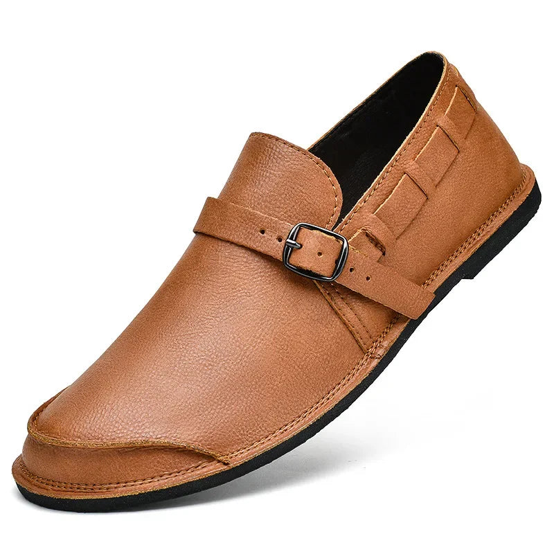 Lorenzo - Vitale Buckled Leather Loafers