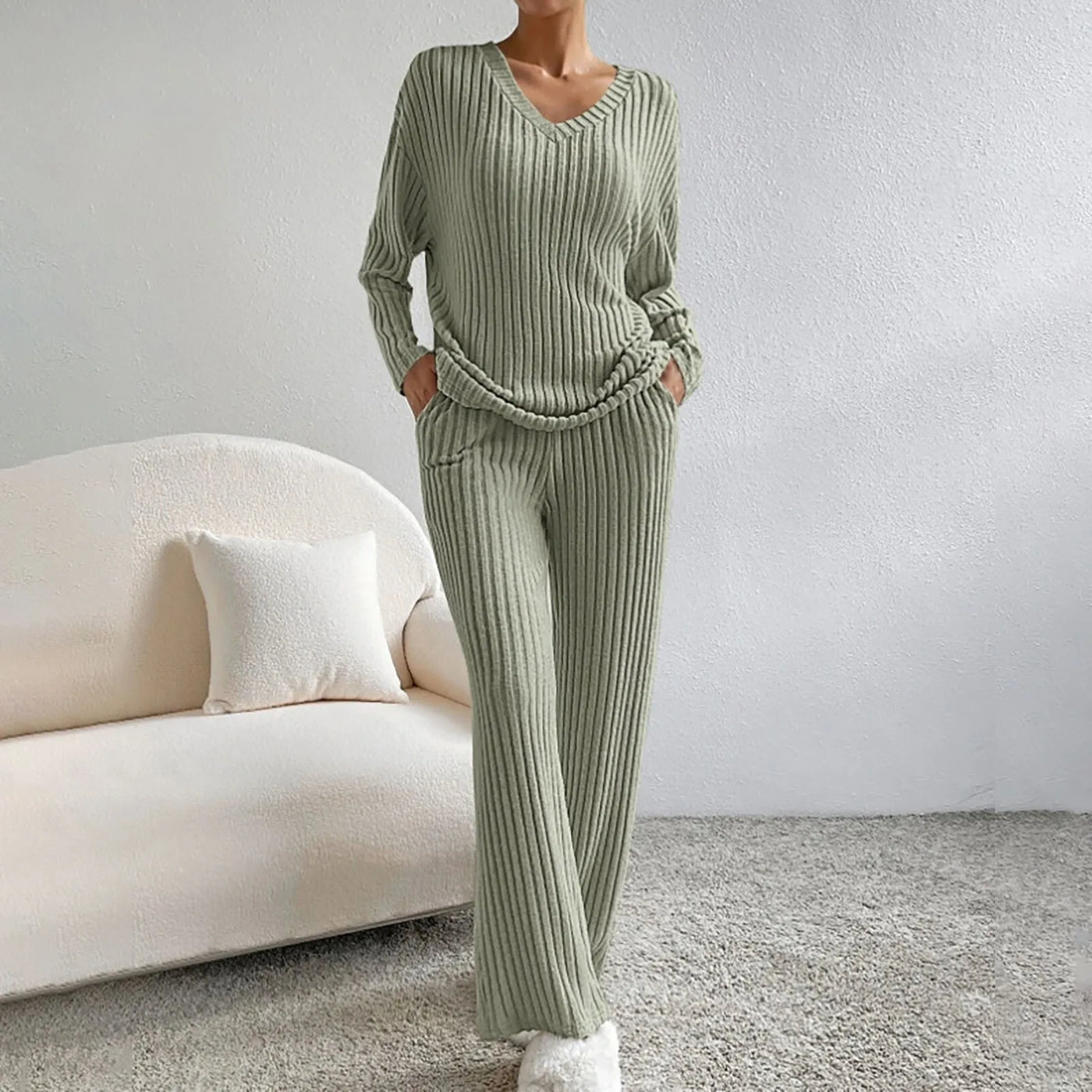 Vayla - COZY RIBBED LOUNGE SET WITH RELAXED FIT