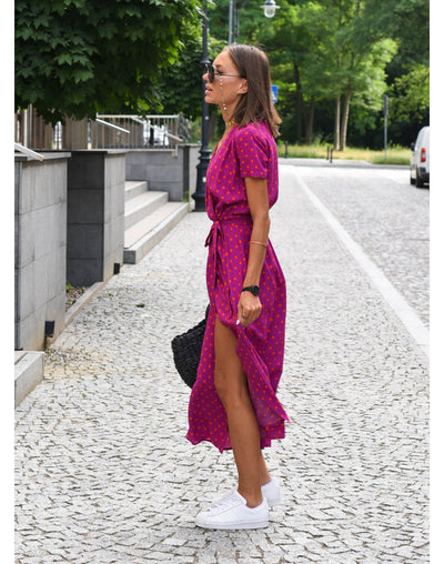 Nadine™ - Floral Wrap Midi Dress