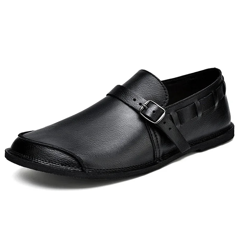 Lorenzo - Vitale Buckled Leather Loafers