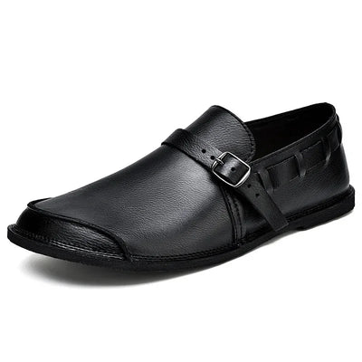 Lorenzo - Vitale Buckled Leather Loafers