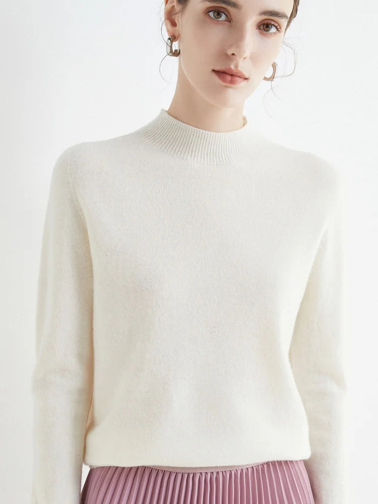 Stella - Solid Mock-neck Sweater