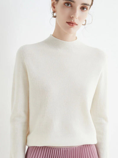 Stella - Solid Mock-neck Sweater