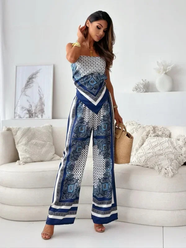 Micah - Stylish Lace-Up Vest & Pant Set
