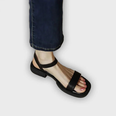 Celeste - Retro Square Heel Open-Toe Sandals