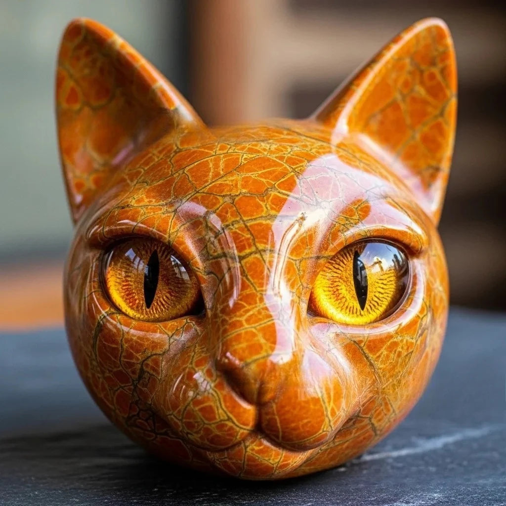 Zuzu - Luxury Cat Head Stone Sculpture
