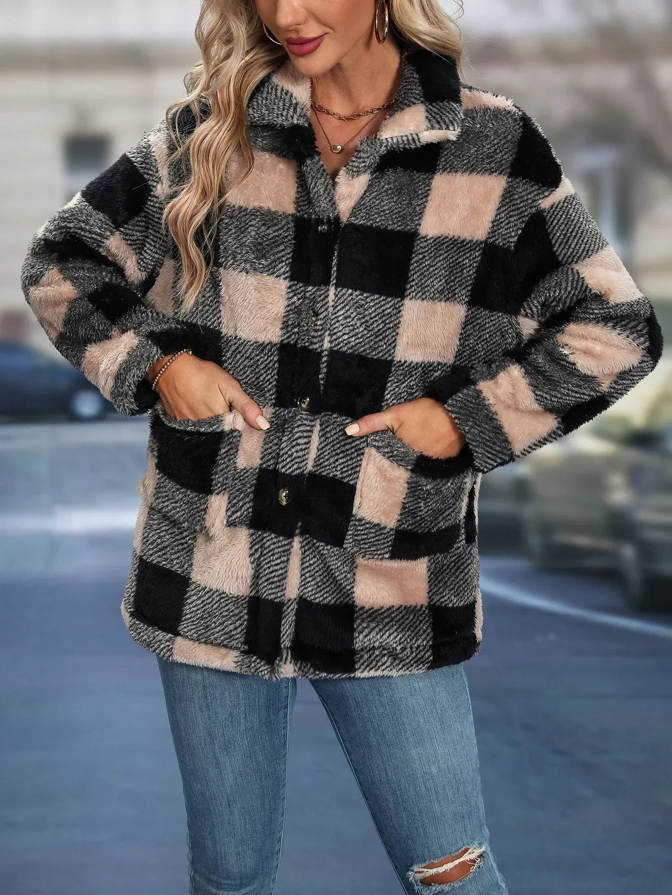 Carla - Casual Checked Jacket