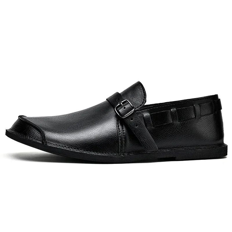 Lorenzo - Vitale Buckled Leather Loafers