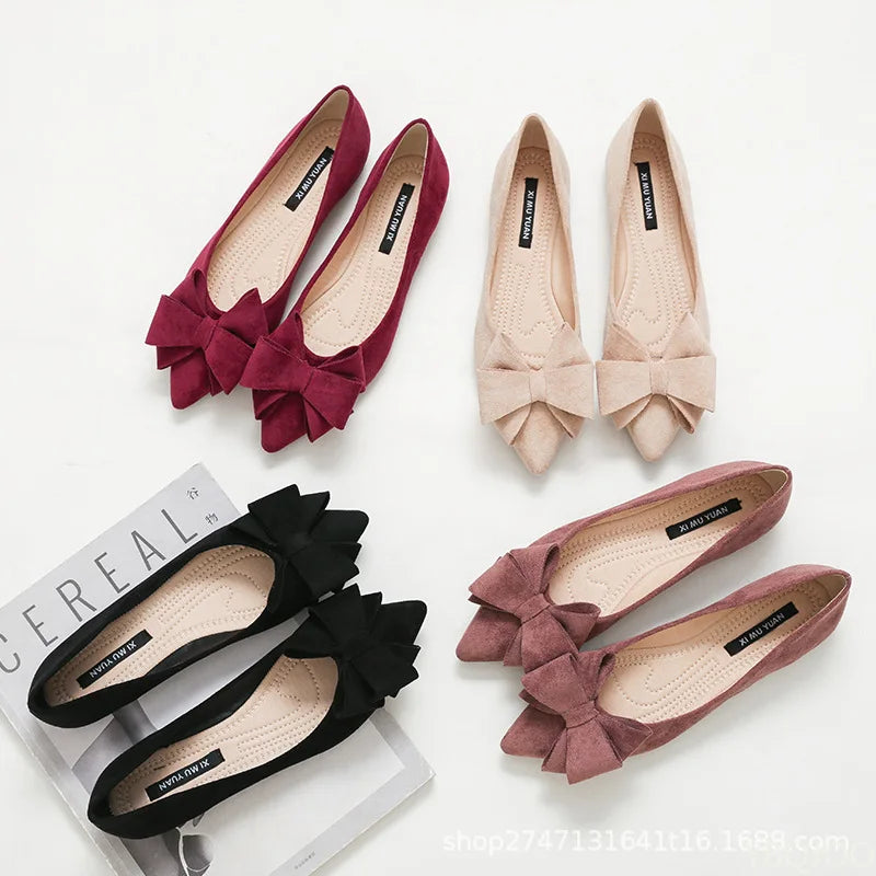 Coralie - ELEGANT FLATS WITH BUTTERFLY KNOT DETAIL