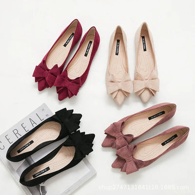 Coralie - ELEGANT FLATS WITH BUTTERFLY KNOT DETAIL