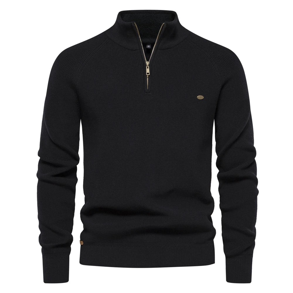 Felix - Zip-Up Ribbed Sweater For Men