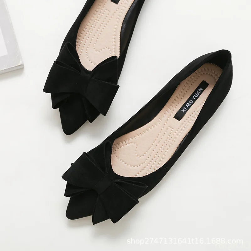 Coralie - ELEGANT FLATS WITH BUTTERFLY KNOT DETAIL