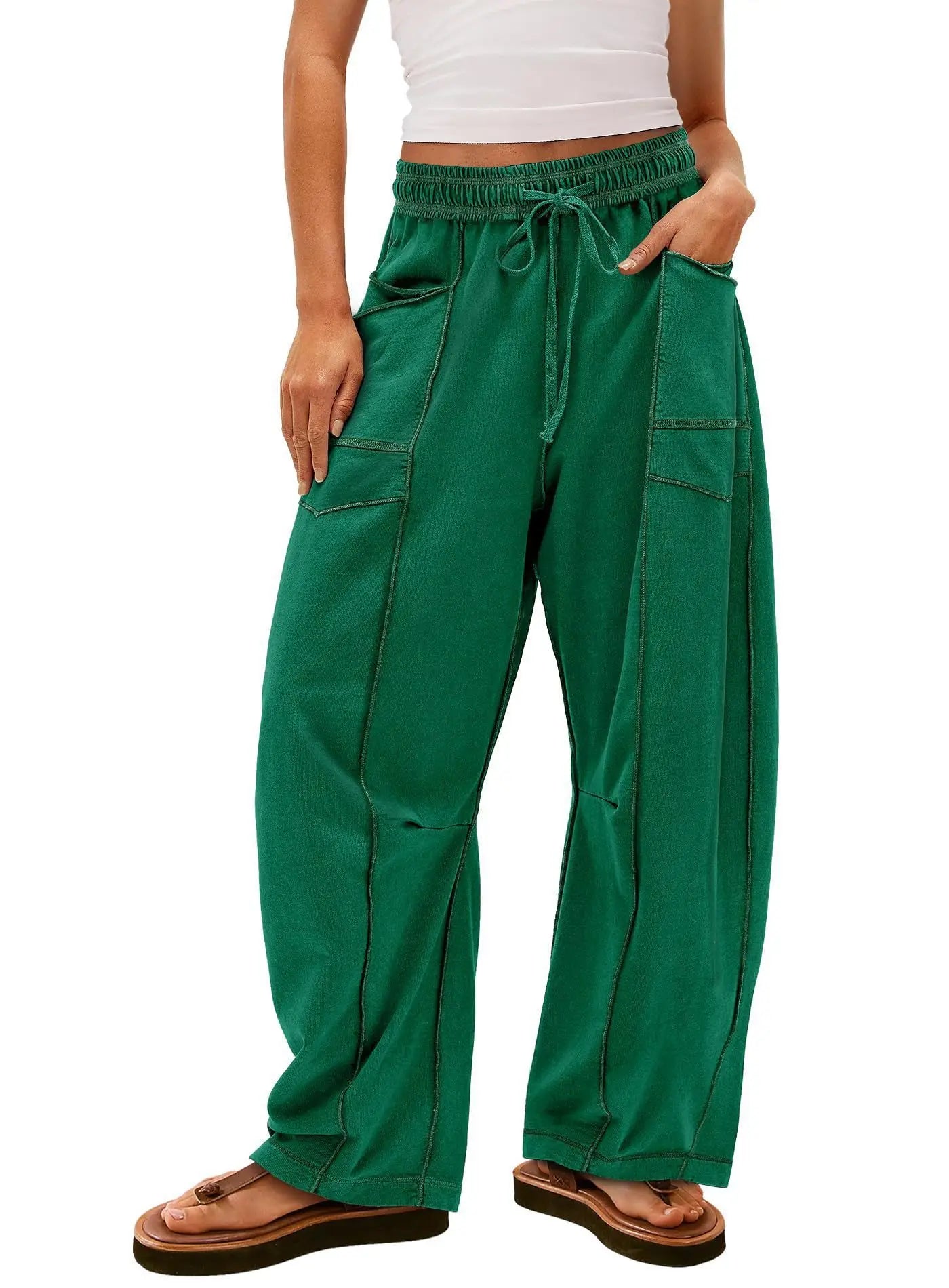 Orlaina - Relaxed Fit Wide Leg Pants