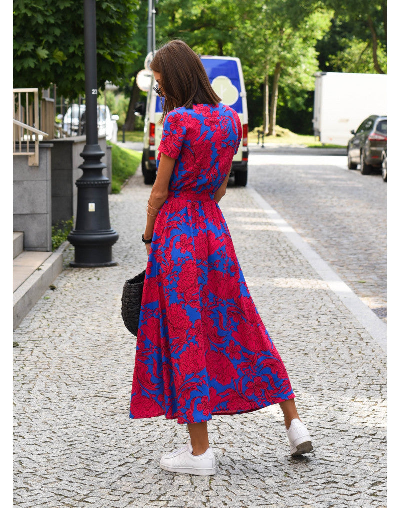 Nadine™ - Floral Wrap Midi Dress