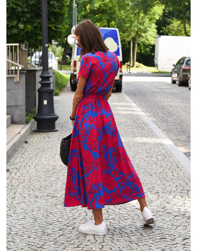 Nadine™ - Floral Wrap Midi Dress