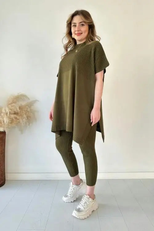 Monica - Stretch Knitted Two-piece Set