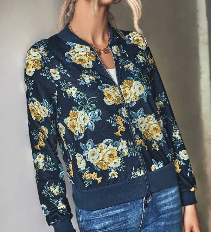Hazel - Bomber jacket with trendy floral print
