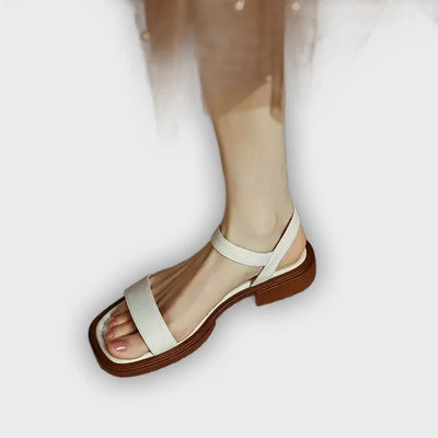 Celeste - Retro Square Heel Open-Toe Sandals